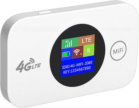 Zunate 4G Portable WiFi Router with SIM Card Slot, 300Mbps LTE Wireless Mobile Hotspot for Travel, Camping, and Outdoor Connectivity with 3000mAh Battery Power in Kuwait