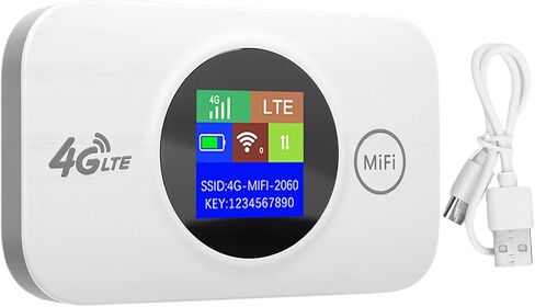 Zunate 4G Portable WiFi Router with SIM Card Slot, 300Mbps LTE Wireless Mobile Hotspot for Travel, Camping, and Outdoor Connectivity with 3000mAh Battery Power in Kuwait