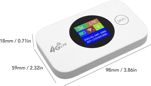 Zunate 4G Portable WiFi Router with SIM Card Slot, 300Mbps LTE Wireless Mobile Hotspot for Travel, Camping, and Outdoor Connectivity with 3000mAh Battery Power in Kuwait