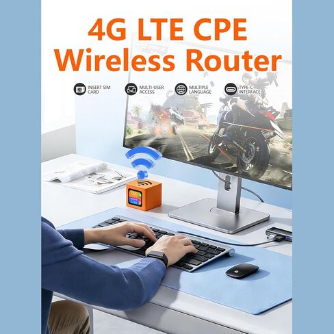 نقطة اتصال واي فاي محمولة 4G من Diyeeni، جهاز توجيه متنقل عالي السرعة بسرعة 300 ميجابت في الثانية مع فتحة بطاقة SIM وشاشة LED، بطارية 10H للسفر، تدعم 32 جهازًا، للسفر، المنزل، الألعاب in Kuwait