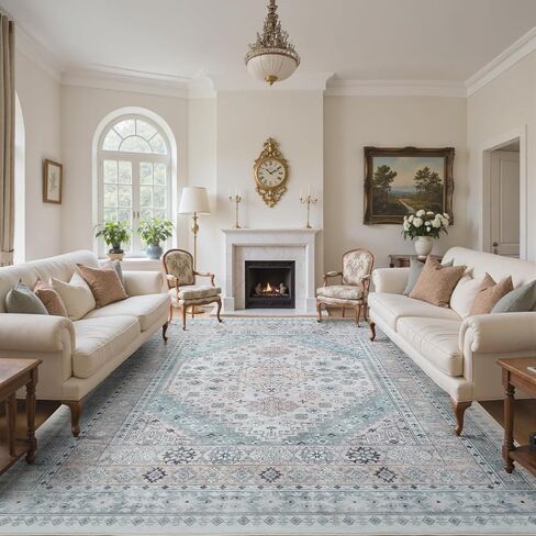 8x10 Area Rugs for Living Room, Abstract Neutral Large Washable Rug, Indoor Soft Non-Slip Floor Carpet for Bedroom Dining Room Home Decor, Brown/Grey in Saudi Arabia