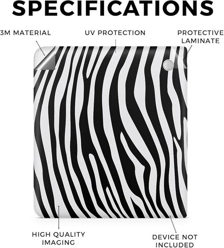 Tablet Skin Compatible with Kobo Libra 2 (2023) - Black Zebra - Premium 3M Vinyl Protective Wrap Decal Cover - Easy to Apply | Crafted in The USA by MightySkins in Kuwait