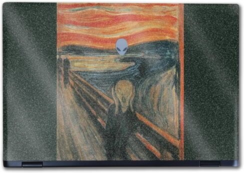 Glossy Glitter Laptop Skin Compatible with Alienware M16 R2 (2024) - The Scream - Premium 3M Vinyl Protective Wrap Decal Cover - Easy to Apply | Crafted in The USA by MightySkins in Kuwait