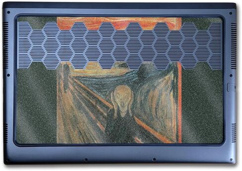 Glossy Glitter Laptop Skin Compatible with Alienware M16 R2 (2024) - The Scream - Premium 3M Vinyl Protective Wrap Decal Cover - Easy to Apply | Crafted in The USA by MightySkins in Kuwait