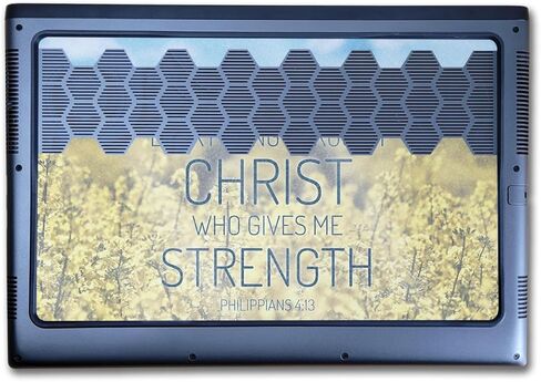 Glossy Glitter Laptop Skin Compatible with Alienware M16 R2 (2024) - Through Christ - Premium 3M Vinyl Protective Wrap Decal Cover - Easy to Apply | Crafted in The USA by MightySkins in Kuwait