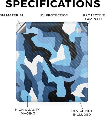 غلاف الكمبيوتر اللوحي من ألياف الكربون متوافق مع Kobo Libra 2 (2023) - Sky Camouflage - غطاء لاصق واقٍ من الفينيل 3M ممتاز - سهل الاستخدام | صُنع في الولايات المتحدة الأمريكية بواسطة MightySkins in Kuwait