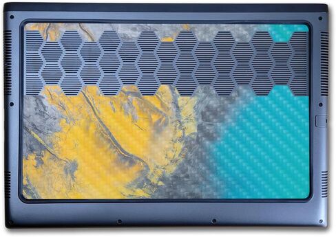 غلاف كمبيوتر محمول من ألياف الكربون متوافق مع Alienware M16 R2 (2024) - انسكاب أصفر - غطاء لاصق واقٍ من الفينيل 3M ممتاز - سهل التطبيق | صُنع في الولايات المتحدة الأمريكية بواسطة MightySkins in Kuwait