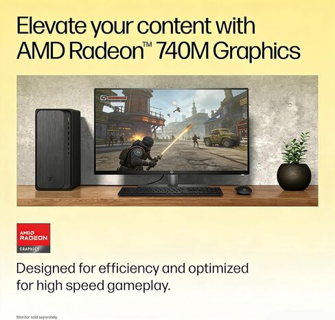 سطح المكتب HP OmniDesk، AMD Ryzen 5 8500G، ذاكرة وصول عشوائي DDR5 سعة 16 جيجابايت، محرك أقراص SSD سعة 512 جيجابايت، 10 منافذ USB (A/C)، Wi-Fi 6، RJ-45، كيلو بايت وماوس، مثالي للاستخدام المشترك متعدد المستخدمين (المنزل/المكتب/الإنتاجية)، Windows 11 Home، ح in Kuwait