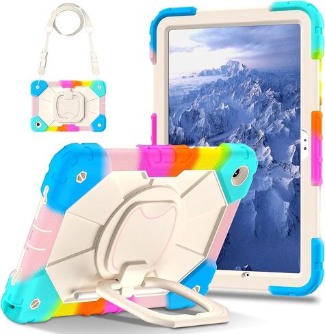 Lunivop متوافق مع هاتف Samsung Galaxy Tab A11 Plus 2025 / A9 Plus 2023 حافظة مقاس 11 بوصة مع حامل كتف دوار 360 درجة / حامل قلم وغطاء حماية مدمج للشاشة (أسود وأزرق) in Kuwait