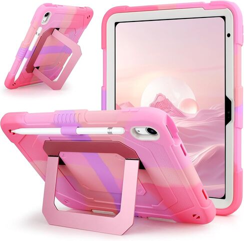 حافظة لجهاز iPad A16 الجيل الحادي عشر 2025 11 بوصة، حافظة لجهاز iPad الجيل العاشر 2022 10.9 بوصة مع حامل أقلام متعدد الزوايا مزدوج قابل للطي 2 في 1 غطاء واقٍ صلب مقاوم للصدمات - أسود in Kuwait