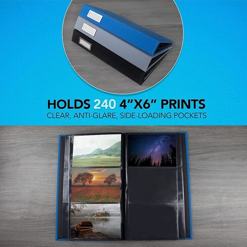 Itoya ProFolio ألبوم أرشيفي فاخر من القماش الرمادي 3-Up 240 ألبوم صور مطبوع 4x6 in Kuwait
