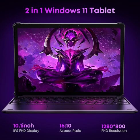 تابلت CHUWI 2 في 1 لاب توب، 8 جيجا رام 256 جيجا اس اس دي، انتل كور i3 (3.9 جيجاهيرتز)، Hi10 X2 ويندوز 11 تابلت مع لوحة مفاتيح مغناطيسية، شاشة لمس عالية الدقة 10.1 بوصة، كاميرا 5 ميجابكسل، واي فاي 6، BT 5.3 in Kuwait