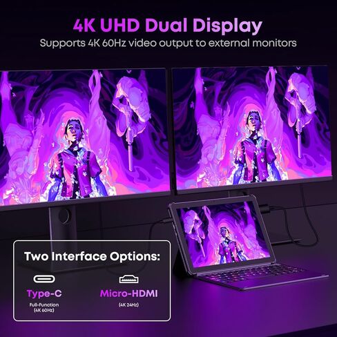 CHUWI 2 in 1 Laptop Tablet, 8GB RAM 256GB SSD, Intel Core i3 (3.9GHz) | Hi10 X2 Tablet with Magnetic Keyboard, 10.1'' HD Touchscreen Display, 5MP Camera, WiFi6, BT 5.3 in Saudi Arabia