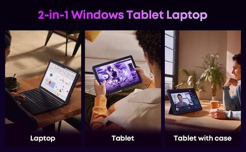 تابلت CHUWI 2 في 1 لاب توب، 8 جيجا رام 256 جيجا اس اس دي، انتل كور i3 (3.9 جيجاهيرتز)، Hi10 X2 ويندوز 11 تابلت مع لوحة مفاتيح مغناطيسية، شاشة لمس عالية الدقة 10.1 بوصة، كاميرا 5 ميجابكسل، واي فاي 6، BT 5.3 in Kuwait