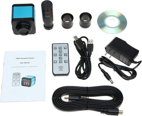 كاميرا مجهرية وكاميرا مجهرية USB بدقة 21 ميجابكسل و60 إطارًا في الثانية مع كابل HDMI ومجهر USB لحام ثنائي الفينيل متعدد الكلور والعمل الإلكتروني والفحص الصناعي in Kuwait
