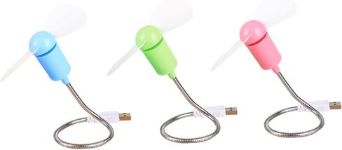 SHOWERORO USB Mini Fans Set 5pcs Flexible Quiet Small USB Computer Fans 14cm with Clip for Desktop Laptop Office Use Portable Air Circulation Random Color in Kuwait