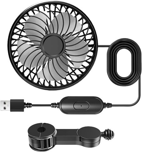 USB Powered Car Cooling Fan 3 Speeds Car Seat Headrest Fan Cooling Backseat Fan for Sedan SUV Truck Van in Kuwait