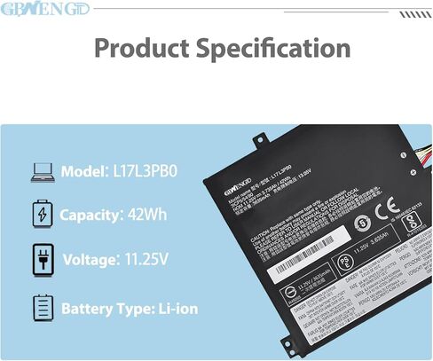 L17L3PB0 L17M3PB0 L17C3PG0 L18D3PG1 11.4V 42Wh/3685mAh بطارية الكمبيوتر المحمول لينوفو Chromebook 100e 300e 500e 500e-81ES 300e-81MB 100e-81ER 100e-81MA C340-11 سلسلة S340-14 100E in Kuwait