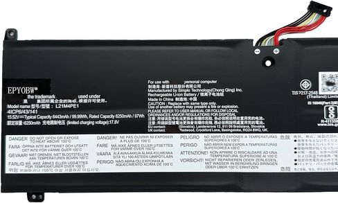بطارية الكمبيوتر المحمول L21M4PE1 99.99Wh 6443mAh 15.52V متوافقة مع Lenovo Legion S7 16IAH7 / Legion S7 16ARHA7 / Yoga 7 16IAH7 Series L21C4PE1 L21B4PE1 SB11F29419 5B11F29413 SB11N52215 in Kuwait