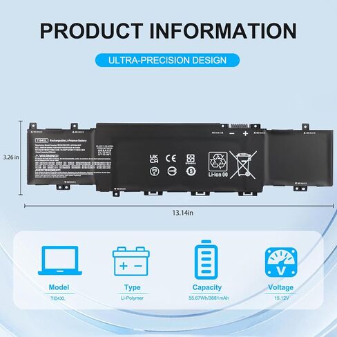 TI04XL 15.12V 55.67Wh M24563-005 استبدال بطارية الكمبيوتر المحمول لـ HP Envy 17 Envy 17-ch Series Notebook HSTNN-IB9T M24420-1D1 M24420-1C1 TI04055XL in Kuwait
