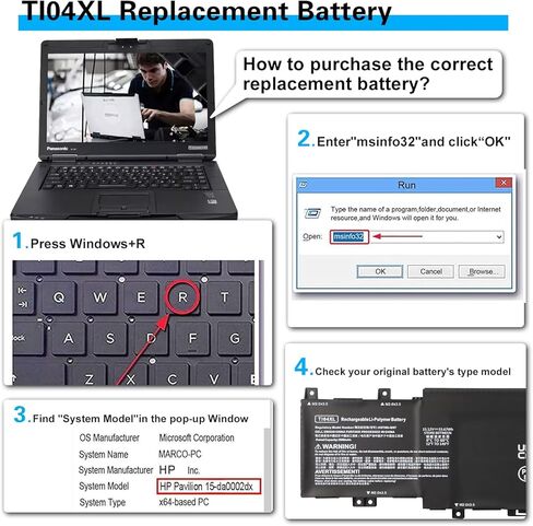 TI04XL 15.12V 55.67Wh M24563-005 استبدال بطارية الكمبيوتر المحمول لـ HP Envy 17 Envy 17-ch Series Notebook HSTNN-IB9T M24420-1D1 M24420-1C1 TI04055XL in Kuwait
