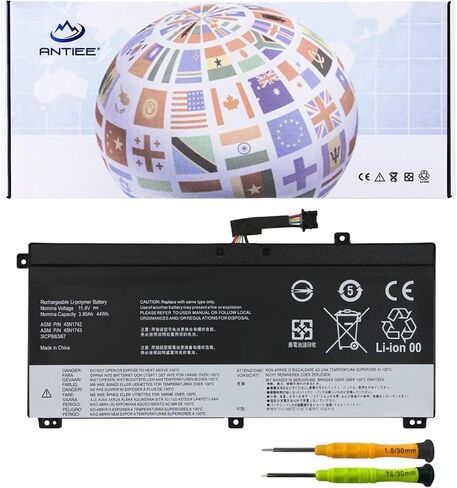 استبدال بطارية الكمبيوتر المحمول ANTIEE 00UR891 01AV493 SB10L84121 لجهاز Lenovo ThinkPad T570 T580 P51S P52S Series 00UR890 00UR892 SB10L84121 SB10L84122 SB10L84123 15.2V 32Wh 2100mAh 4-خلية in Kuwait