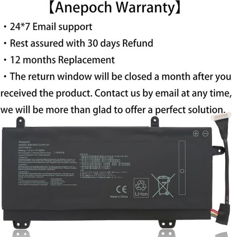 C41N1727 Laptop Battery Replacement for Asus Zephyrus M GM501 GM501G GM501GM GM501GS ROG GU501 GU501G GU501GM GM501G-SEI006T GM501GS-EI015T GU501GM-BI7N8 GM501GM-EI005T 15.4V 55Wh in Kuwait