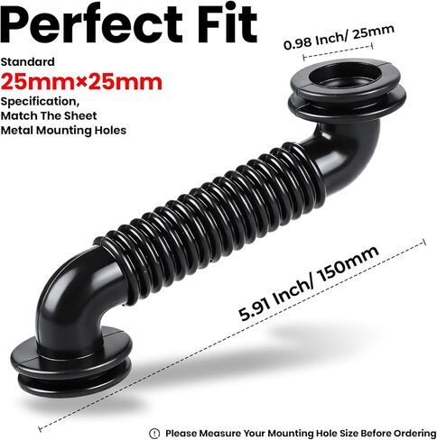 Car Wire Harness Door Tube, Black Rubber, Dust-Proof, Corrugated Flexible Protective Sleeve, 25mm x 25mm, 2 Pieces in Kuwait