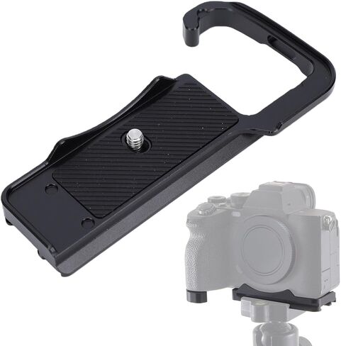 Dpofirs Camera Arrow Storage Case Baseplate, Aluminum Alloy QR Plate Handle with Dual Threaded 1/4 Inch 3/8 Inch Holes and Anti Slip Design for A7R5 A7M4 A7S3 A7M5 Camera in Kuwait