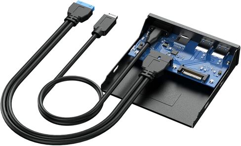 GRAUGEAR 3.5 Inch Front Panel USB C Hub, SD/microSD Internal Card Reader, 10Gbps USB3.2, 20-pin Type-E Key-A & USB3.0 Header & SATA Power [G-MP01CR] in Saudi Arabia