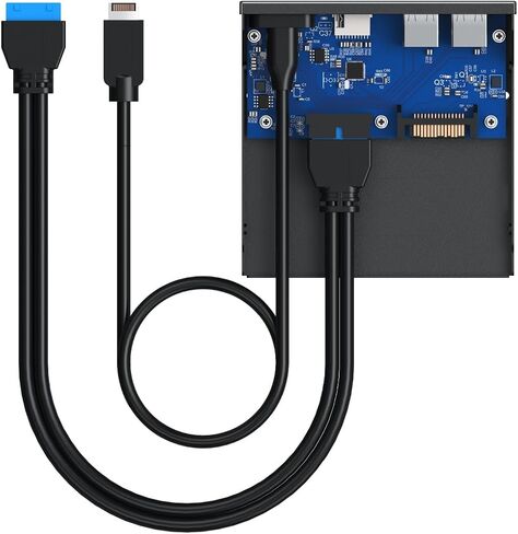 GRAUGEAR 3.5 Inch Front Panel USB C Hub, SD/microSD Internal Card Reader, 10Gbps USB3.2, 20-pin Type-E Key-A & USB3.0 Header & SATA Power [G-MP01CR] in Saudi Arabia