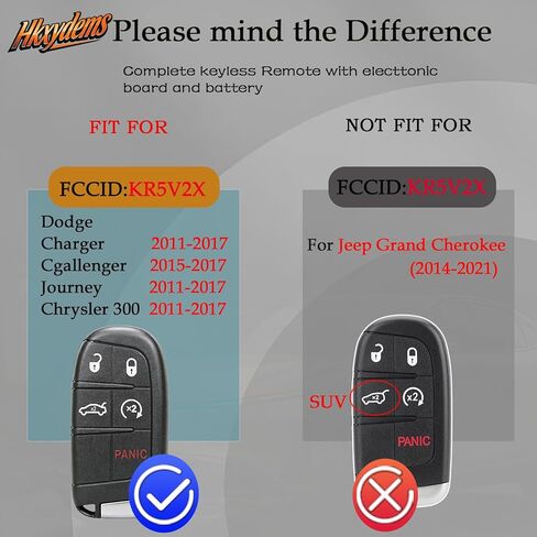 DIY Smart Key Fob Kit Replacement for Chrysler 300 Dodge Charger Journey 2011 2012 2013 2014 2015 2016 2017 Dodge Challenger 2015-2017 Keyless Entry M3N40821302 Simple Key OBD Tool for At Home in Kuwait