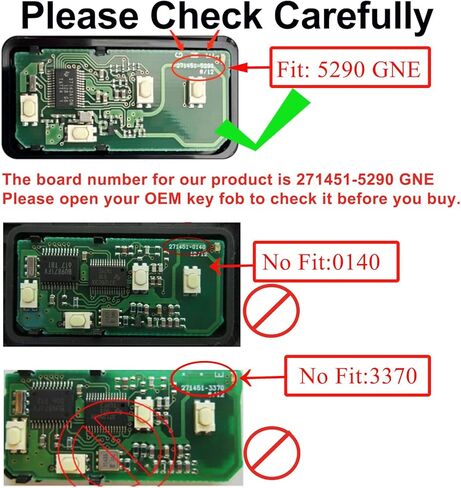 DIY Key Fob Replacement Kit Fits for Lexus RX350 RX450H CT200H GX460 LX570 2010-2015 Keyless Entry Remote Control FCC ID:HYQ14ACX 271451-5290 GNE Board 4-Button in Kuwait