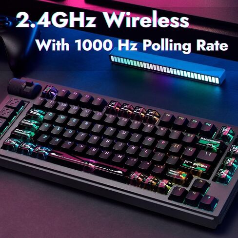 لوحة مفاتيح ألعاب LEMOKEY L1 HE 75% Hall Effect RGB، هيكل ألومنيوم كامل، اتصال ثلاثي الأوضاع، مشغل سريع وتشغيل قابل للتعديل، قابل للتبديل السريع، مكون الويب، مع مقبض، لنظامي التشغيل Windows وMac in Kuwait