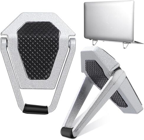 VALICLUD 2 Pcs Alloy Laptop Cooling Stand Adjustable Notebook PC Holder Portable Metal Computer Rack Silver Black for Desk Use in Kuwait