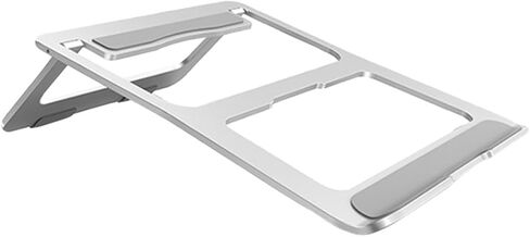 Aluminum Alloy Folding Laptop Cooling Rack Stand, Portable Hollow Notebook Holder for Home Office Use, Silver Compact Computer Support Tray in Kuwait
