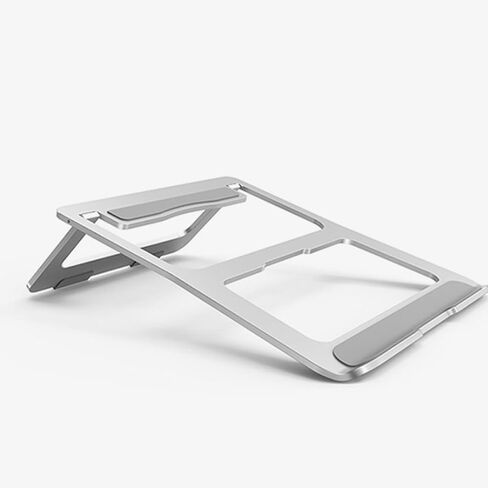 Aluminum Alloy Folding Laptop Cooling Rack Stand, Portable Hollow Notebook Holder for Home Office Use, Silver Compact Computer Support Tray in Kuwait