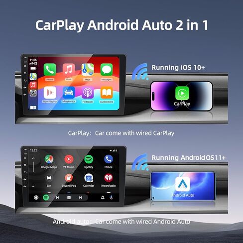 محول CarPlay Android التلقائي 2 في 1، شرائح مزدوجة، دونجل تشغيل السيارة بفتحة تهوية حرارية، USB-A وC، متوافق مع CarPlay السلكية المثبتة في المصنع وميزات AA للسيارة من عام 2016، لهواتف iPhone وAndroid in Kuwait