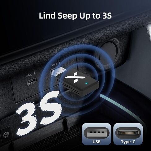 محول CarPlay Android التلقائي 2 في 1، شرائح مزدوجة، دونجل تشغيل السيارة بفتحة تهوية حرارية، USB-A وC، متوافق مع CarPlay السلكية المثبتة في المصنع وميزات AA للسيارة من عام 2016، لهواتف iPhone وAndroid in Kuwait