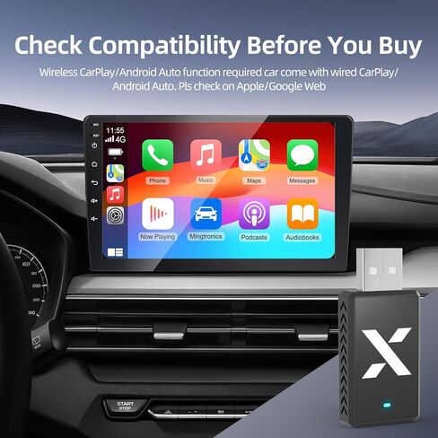 محول CarPlay Android التلقائي 2 في 1، شرائح مزدوجة، دونجل تشغيل السيارة بفتحة تهوية حرارية، USB-A وC، متوافق مع CarPlay السلكية المثبتة في المصنع وميزات AA للسيارة من عام 2016، لهواتف iPhone وAndroid in Kuwait