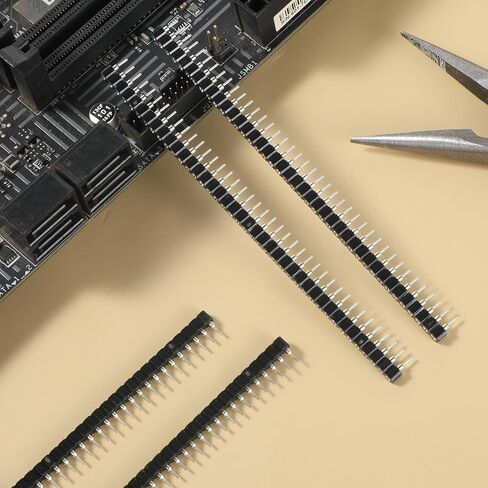 10 Pcs Single Row Round Headers Machine Pin, Male Round Pin Header Strip Breakaway Headers Pins for PCB IC Crystal Socket in Kuwait