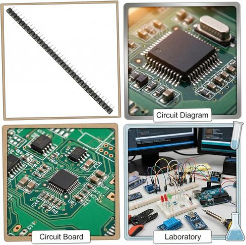 10 Pcs Single Row Round Headers Machine Pin, Male Round Pin Header Strip Breakaway Headers Pins for PCB IC Crystal Socket in Kuwait