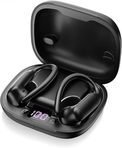 MS219 Ear-Hook in-Ear Bluetooth 6.0 Earbuds, IPX5 Waterproof Wireless Headphones with HD Calling, HiFi Sound for Workout Gym Running All-Day Wear (Orange) in Kuwait