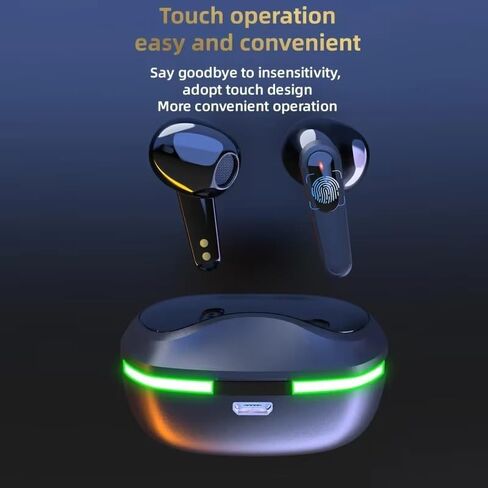 Pro60 TWS Wireless Earbuds with LED Breathing Light - Low Latency Gaming Headphone with Mic, Hands-Free Earphones in Kuwait