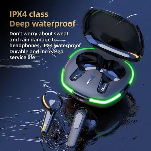 Pro60 TWS Wireless Earbuds with LED Breathing Light - Low Latency Gaming Headphone with Mic, Hands-Free Earphones in Kuwait