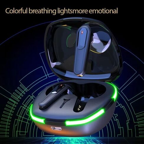 Pro60 TWS Wireless Earbuds with LED Breathing Light - Low Latency Gaming Headphone with Mic, Hands-Free Earphones in Kuwait