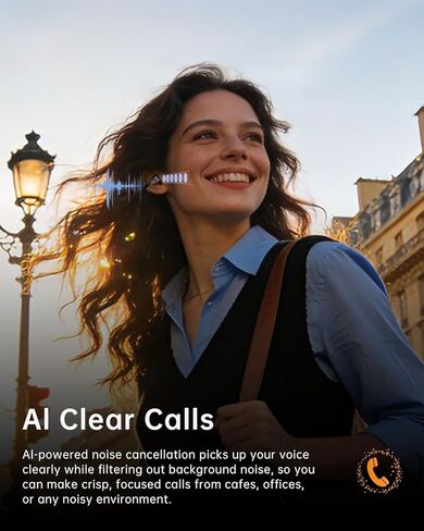 Open Ear Clip-On Earbuds, Wireless Bluetooth Ear Cuff Headphones, Ultra-Lightweight Snug Secure Fit, Glasses Friendly, AI Clear Calls, IPX5 Water-Resistant, 50H Playtime for Workout & Driving in Kuwait