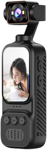 Tangxi 2K HD WiFi Action Camera, Handheld Vlogging Camera with 270 Rotating Lens, 2 Inch Display, Loop Recording, 7H Battery, Built in Condenser Mic, for Outdoor Sports in Kuwait