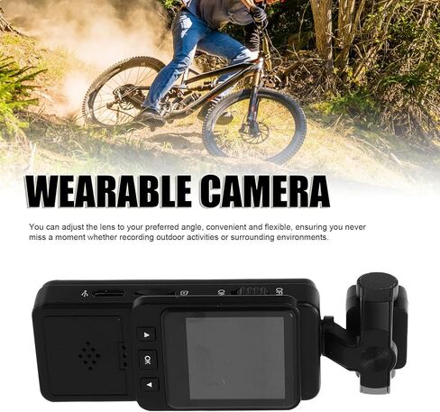 Zopsc Wearable Action Camera 1080P, WiFi Mini Body Camera with 360 Rotatable Lens, Color LCD Screen Motion Detection Clip On, Hands Free POV Camcorder for Travel Hiking in Kuwait