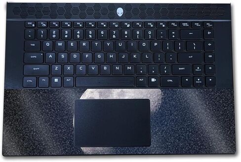 Glossy Glitter Laptop Skin Compatible with Alienware M16 R2 (2024) - Moon - Premium 3M Vinyl Protective Wrap Decal Cover - Easy to Apply | Crafted in The USA by MightySkins in Kuwait